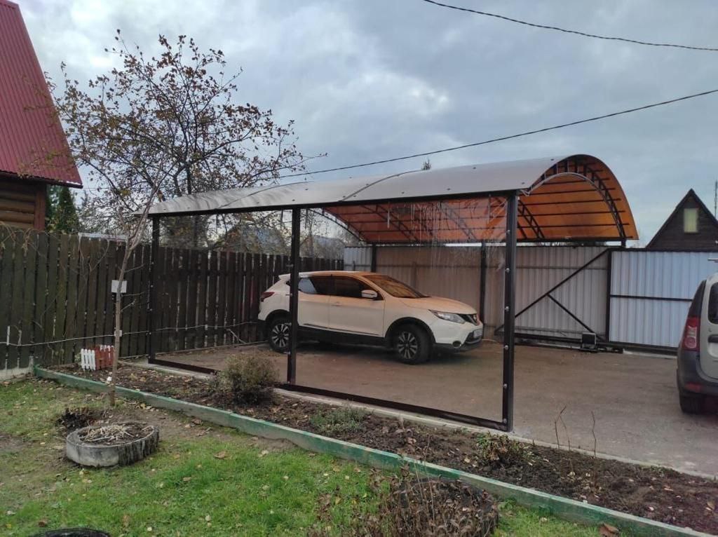 Прозрачные шторы ПВХ для навеса под автомобиль в посёлке Редкино